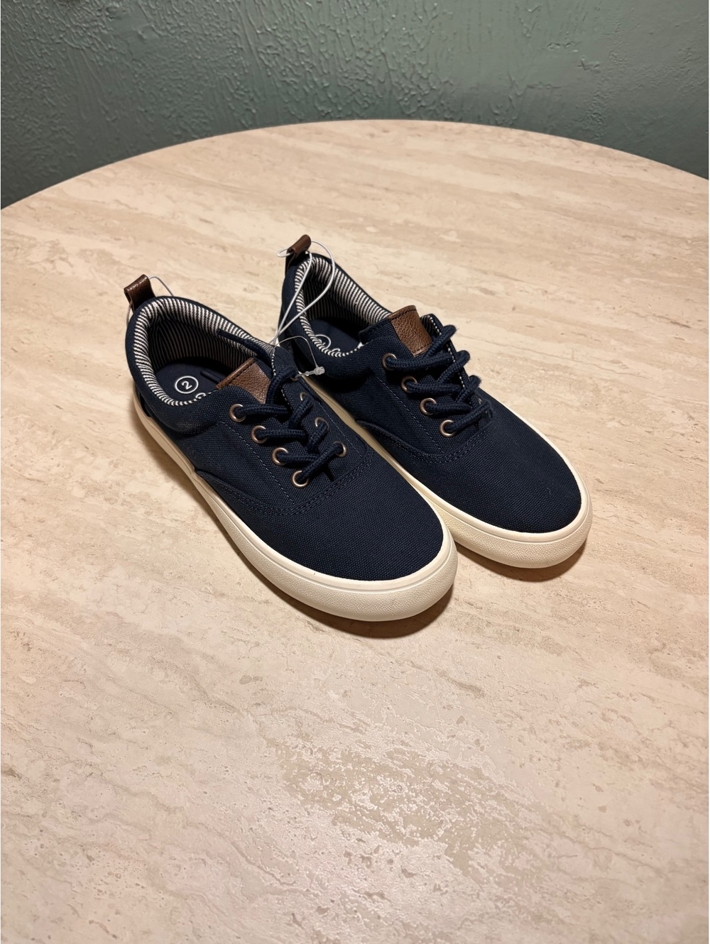 Cat & Jack Navy Blue Canvas Sneakers Size 2